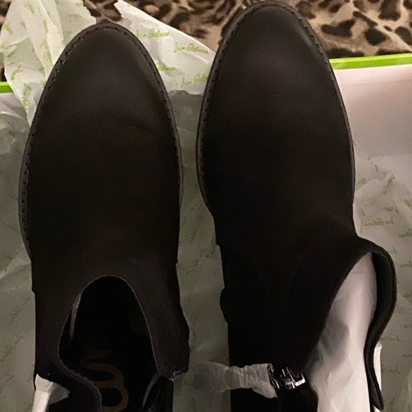 Sam Edelman Black Leather Ankle Bootie Size 10 New - Picture 6 of 6